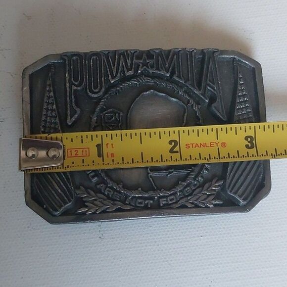 Vintage Bergamot POW-MIA You Are Not Forgotten Veterans Memorial Belt Buckle - Picture 5 of 7